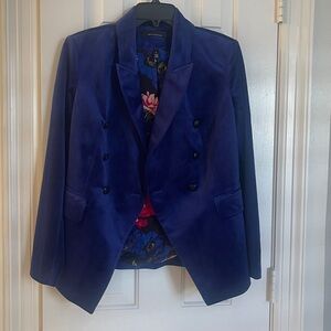 White House Black Market Studio Velvet Blazer with gorgeous flower lining